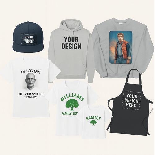 Assorted apparel that can be custom printed by Print Most In Phoenix